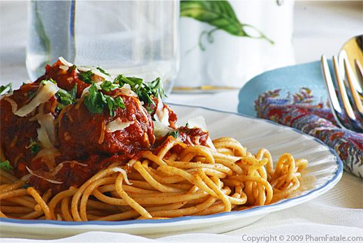meatballs and spaghetti. Today I cooked meatballs for