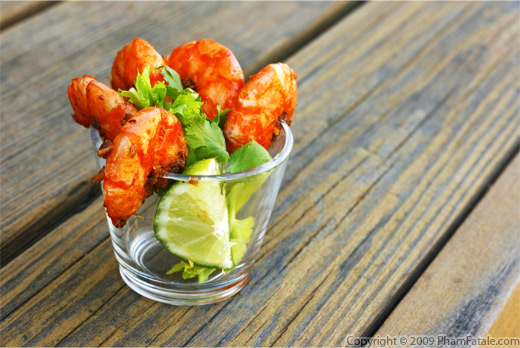 finger food: pan-seared caramelized garlic shrimp